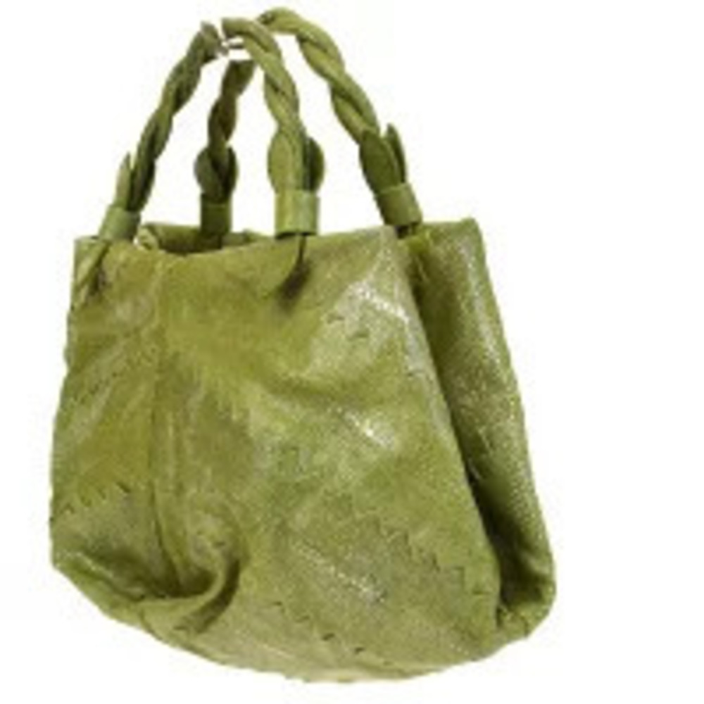 Bottega Veneta gray Leather Mirror Galuchat Stin Hand Green Handbag Gray Green